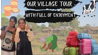 Village tour with full of enjoyment #cold#funny#sisters#village#cleaning 🧹