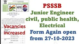 Psssb Junior engineer (Civil), Public Health, Electrical latest update