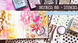Tolle Technik f&uuml;r Mixed Media Hintergr&uuml;nde 👉 Schablonen kombiniert mit Distress Ink und Oxide Kissen
