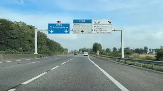 Road Driving in France from Pusignan to Saint Genis Laval, France 🇫🇷