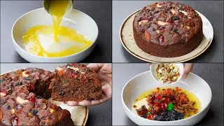 Christmas Special Chocolate Fruit Cake Recipe | No Egg No Oven | Delicious Chocolate Fruits Cake