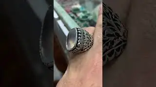 Beautiful moonstone hand made silver ring anyone interested WhatsApp 03429444713