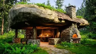 Ultimate Cliff Cave Build: Survival Shelter With Handmade Clay Fireplace