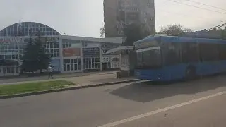 Краматорск . С Лазурного в Старый город на троллейбусе №10  1 июня 2023г.