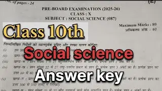 class 10 social science pre board exam 2025 answer key || sst paper solution 2025 26