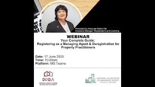 PPRA Webinar on Managing Agent Registration & Deregistration of Property Practitioners
