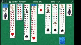 spider solitaire card game gameplay walkthrough difficult four suites