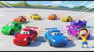 Seven Little Cars Spin Spin Spin | Funny and Fun Kids Nursery Rhyme Animation