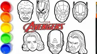 Marvel Avengers Drawing | Hulk, SpiderMan, IronMan , Captain America, Black Panther