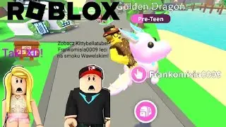 Roblox Adopt Me Mały Grzywek (Frankomisia0009) lata na smoku Wawelskim Roleplay