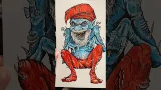 Drawing #PapaSmurf but #HORROR for a Patron! #smurfs #thesmurfs #drawing #art #artist #creepy