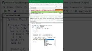 Macro para crear un control de ingresos y egresos en Excel #vba #excelmacros #vbamacros #tutorial