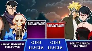 Kawaki Himawari vs Boruto Sarada Power Levels 2024