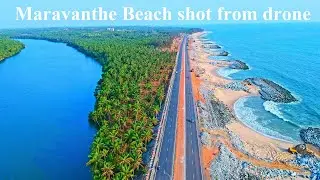 Maravanthe beach aerial walk shot from drone in 4K | ನಮ್ಮ ಮರವಂತೆ ಸಮುದ್ರದ ಡ್ರೋನ್ ವಿಡಿಯೋ ನೋಡೋಣ ಬನ್ನಿ