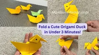 Fold a Cute Origami Duck 🦆 in Under 3 Minutes|| పేపర్ తో బాతు 🦆 తయారువిధానం #video #trending #viral 