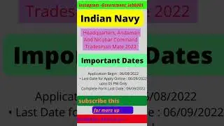 Indian Navy /New recruitment Indian Navy 2022/Government job Vacancy 2022