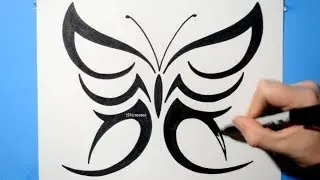 Butterfly Design #6 / How To Draw Symmetry / Step By Step Tribal Art / JSHcreates