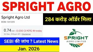 Spright Agro Share Latest News 🔥 | 284 Crore Order | SEBI Investigation? | Jan 2026