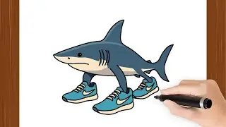 How To Draw a TRALALERO TRALALA I Easy