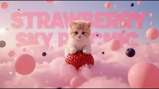 Strawberry Sky Picnic 🍓☁️ | Dancing Kittens on Floating Fruits 🖍️🌈🧮🩹🎨