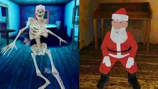 Side Enemies In Granny v1.8.8 | Skeleton Vs Santa Claus Jumpscares 
