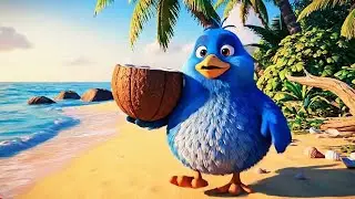  Tiny Blue Bird Builds a Beach Shelter & Cooks Food | Cozy Survival Story