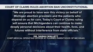 Judge strikes down 1931 Michigan law criminalizing abortion