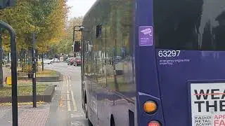 Here is the First bus 63297 on the number 8 in Slough Friday 10 October 2025