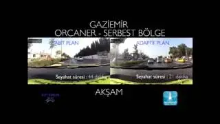 Travel time reduction in Izmir city, Turkey - EVENING TRAFFIC