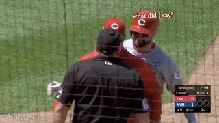 Winker gets ejected, and hits his teammate in the head with his helmet, a breakdown.