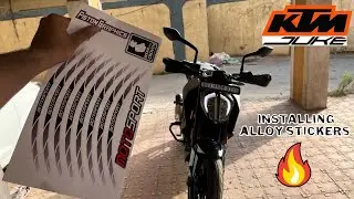 INSTALLING ALLOY STICKERS🔥🔥 ||DUKE 250😈||BS6|| #modification