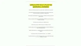 California DMV Drivers Permit Test QUESTIONS  ANSWERS26