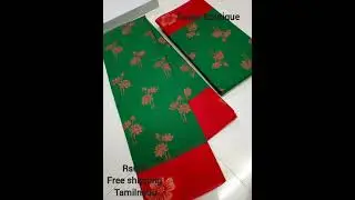 Kotta cotton saree with copper print with running blouse Rs650 free shipping Tamilnadu