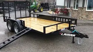 Lamar UT07 7x14' 7000# Tandem Axle Utility Landscape Trailer Side ATV Ramps Rear Gate UT831623ATV