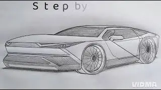 Realistic Sports Car Drawing | Easy Step by Step Car Sketch Tutorial