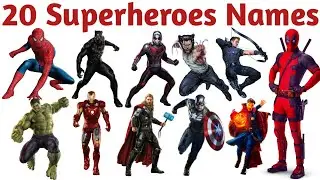 20 Super Hero Names in English | Learn Super Heroes for Kids 🦸&zwj;♀️