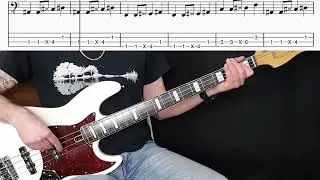 Booker T. & The MG's - Green Onions (Bass Cover, Rhythm Only) (Lesson w/ Tabs)