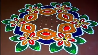 13*7 beautiful dot rangoli 🌹 sankranthi festival rangoli 🌹 traditional rangoli 🌹 sankranthi kolam 🌹
