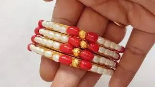 #pearls How To Make Latest Pearl Bangles At Home for Order & Details ping me on whatsapp 6301992833