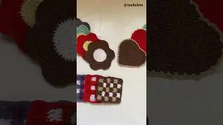 3 idea for crochet coaster in my youtube channel💜 #coaster #crochet #easycrochet #handmadecoasters
