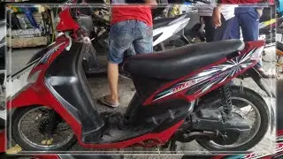 Cara pasang striping motor Mio Sporty || Body merah beda tahun striping