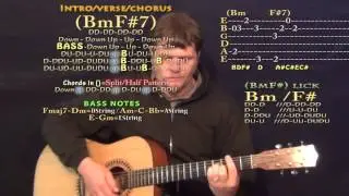 Blessings (Big Sean) Guitar Lesson Chord Chart with Licks in Tab
