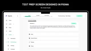 Test Prep Screen designed in Figma - Submission by Dev Kumar Gupta