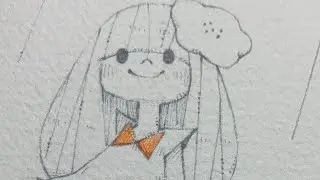 女の子描くマン | mini illustration 透明水彩メイキング
