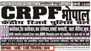 CRPF PARAMEDICAL STAFF ALL INDIA RECRUITMENT 2020-POST-800-HOW TO FILL,AGE,SYLLABUS,SALARY,PATTERN??