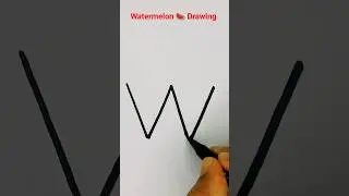 Watermelon 🍉 piece drawing from  W letter easy #watermelon#art#drawing#shorts#trending