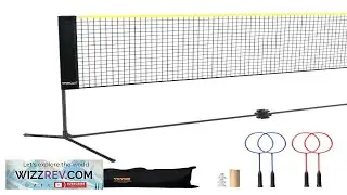 VEVOR Badminton Net Height Adjustable Volleyball Net 20ft Wide Foldable Pickleball Net