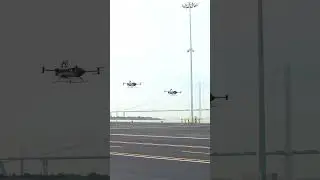 FPV immersive experience in a V-shaped formation flight with 5 flying cars