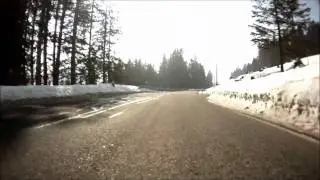 Subaru Legacy on alpine pass