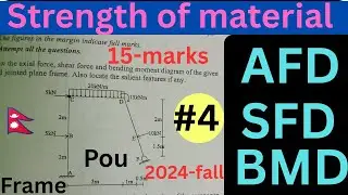 Strength of materials # Frame structure with internal hinge || AFD|| SFD|| BMD|| old question||